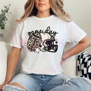 Gold Game Day Football & Helmet Shirt